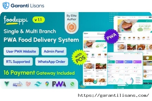 FoodAppi – PWA Food Delivery System and WhatsApp Menu Ordering with Admin Panel | Restaurant POS