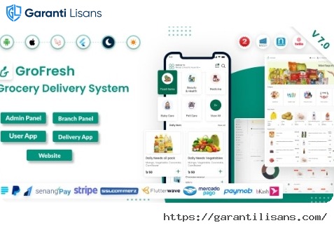 GroFresh – (Grocery, Pharmacy, eCommerce, Store) App and Web with Laravel Admin Panel + Delivery App