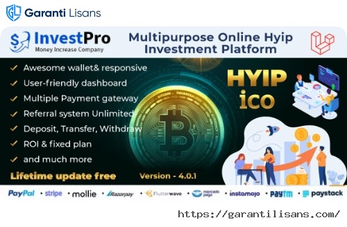 Hyip InvestPro – Advance HYIP & ICO Investment Wallet & Banking Platform