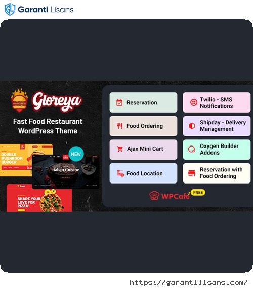Gloreya – Food Ordering & Delivery Restaurant WordPress Theme