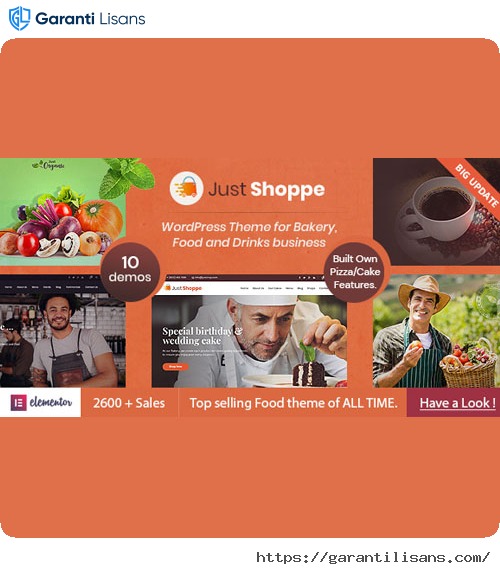 Justshoppe – Elementor Cake, Bakery & Food WordPress