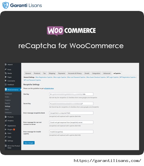 reCaptcha for WooCommerce