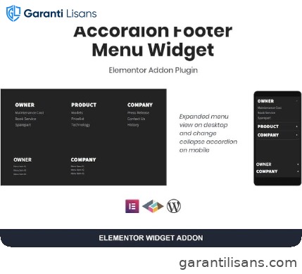 Accordion Footer Menu Widget For Elementor