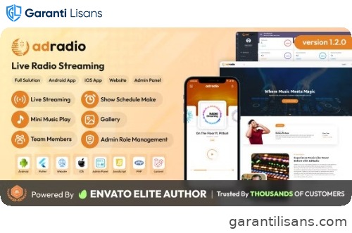 AdRadio – Live Radio Streaming Website and Apps with Admin Panel