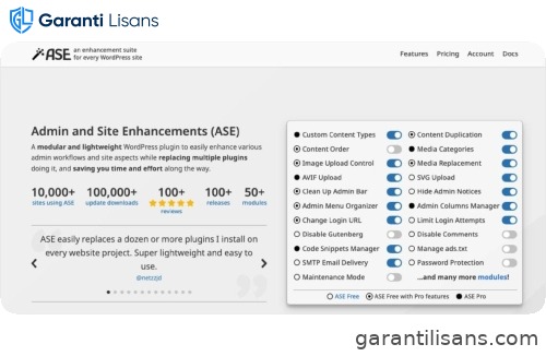 Admin and Site Enhancements (ASE) Pro