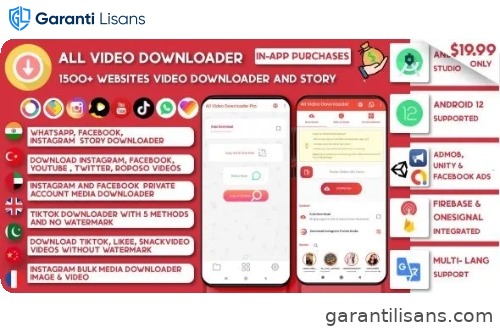 All Video Downloader & StorySaver | 1500 Websites Threads,Snackvideo,Whatsapp, Tiktok, Instagram, FB