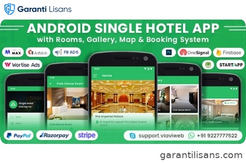 Android Single Hotel Application with Rooms, Gallery, Map & Booking System