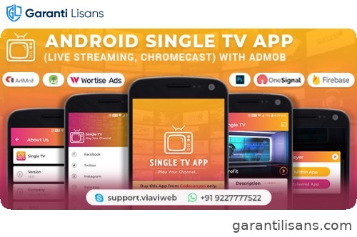 Android Single TV App (Live Streaming, Chromecast) with Admob