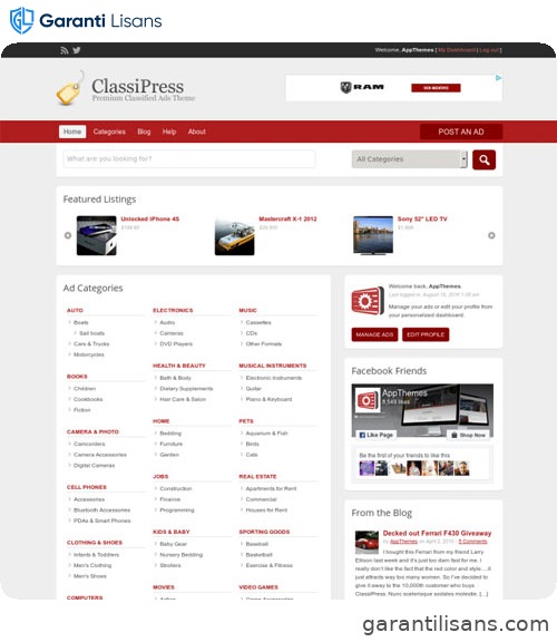 AppThemes ClassiPress – WordPress Classified Ads Theme
