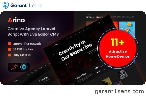Arino – Creative Agency Laravel Script With Live Editor CMS