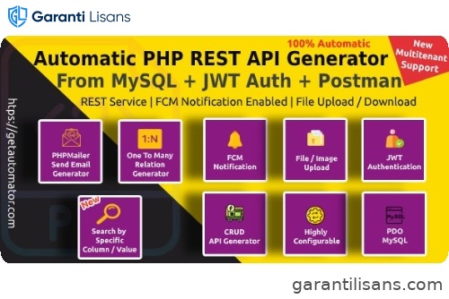 Automatic PHP REST API Generator + Postman Docs from MySQL Database With JWT Token Authentication
