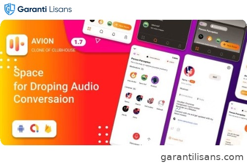Avion Social Audio App Clone of Clubhouse social networking app with admob ads, Social Media app