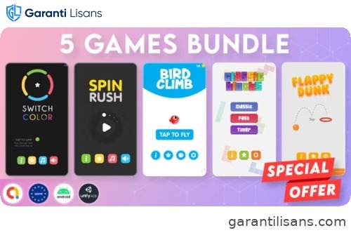 BUNDLE 5 GAMES | Admob + GDPR + Unity