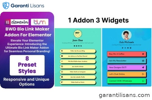 BWD Bio Link Maker Addon For Elementor