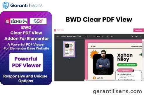 BWD Clear PDF View Addon For Elementor
