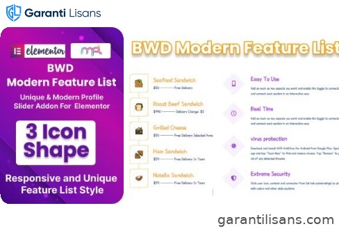 BWD Modern Feature List Addon For Elementor