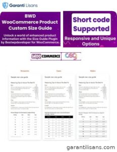 BWD Product Custom Size Guide For WooCommerce