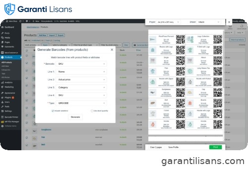 Barcode Printing for WooCommerce & Contact Form