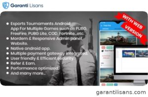 BattleMania With Web version – Tournament App with Website & Admin Panel for PUBG / Free Fire / COD