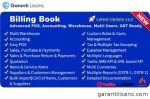 Billing Book -Advanced POS, Inventory, Accounting, Warehouse, Multi Users, GST Ready