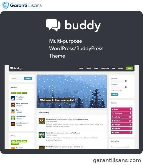 Buddy: Simple WordPress & BuddyPress Theme