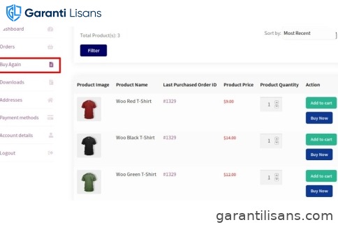 Buy Again for WooCommerce