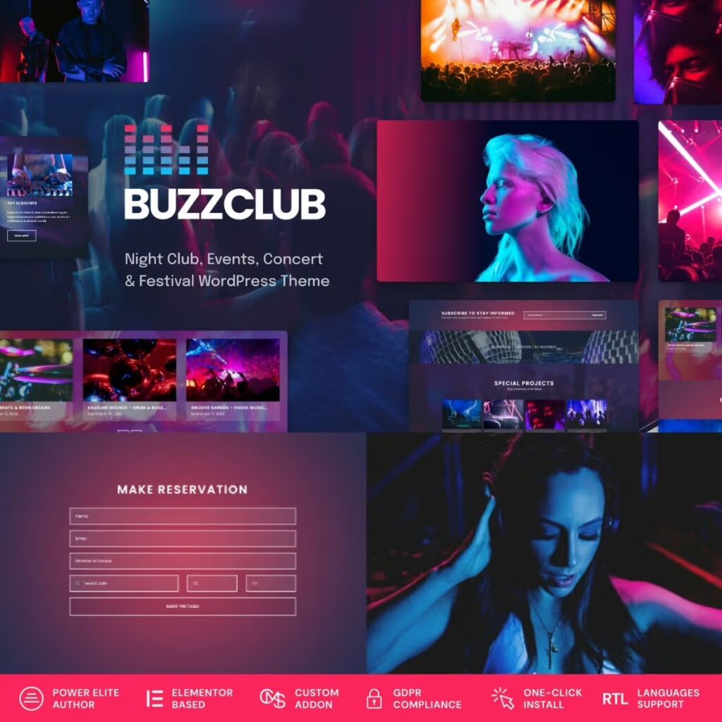 Buzz Club – Night Club, DJ & Music Festival Event WordPress Theme