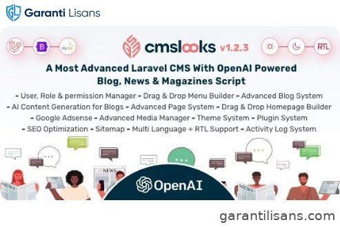 CMSLooks | Laravel CMS With OpenAI Powered Blog, News & Magazines Script