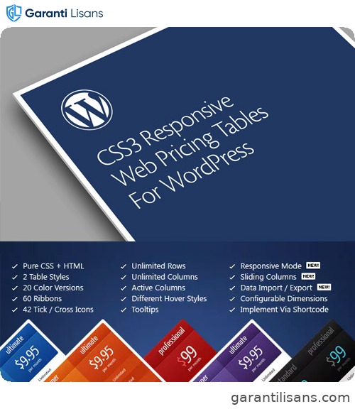 CSS3 Responsive WordPress Compare Pricing Tables