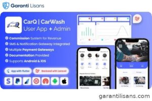 CarQ Car Wash Marketplace SAAS User Flutter App & Laravel Admin Panel