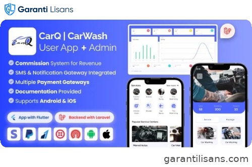 CarQ Car Wash Marketplace SAAS User Flutter App & Laravel Admin Panel
