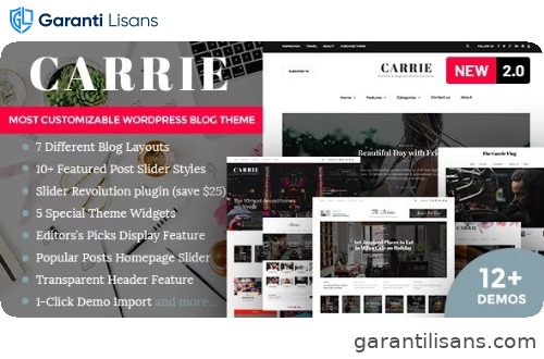 Carrie – Personal & Magazine WordPress Theme