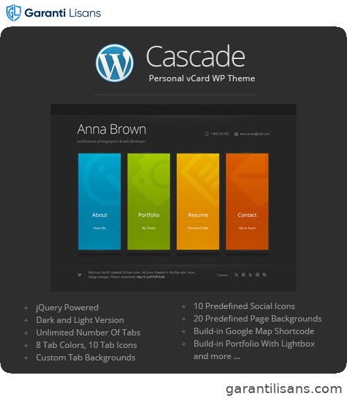 Cascade – Personal vCard WordPress Theme