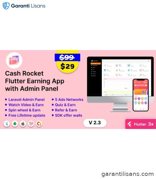 Cash Rocket – Flutter Online Earning App with Admin Panel