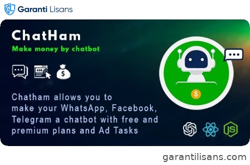 ChatHam – Facebook, WhatsApp, Telegram chatbot with Ad tasks