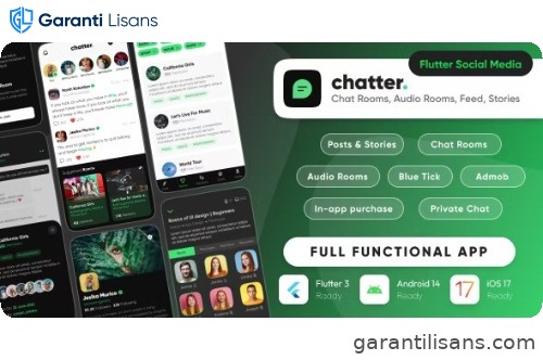 Chatter : Ultimate Social Media with Chat Rooms, Posts, Stories, Chat : Flutter/Laravel