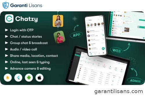 Chatzy – Whatsap Clone Chat & Call App | User App | Web App | Admin App | Inapp Subscription