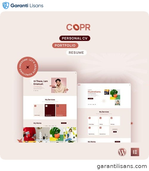 Copr – One Page Personal Portfolio, CV and Resume WordPress Theme