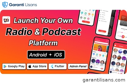 DTRadio – Online Radio, Podcasts & Live Events Flutter App (iOS – Android) with admin panel