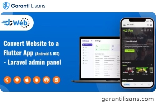 DTWeb – Convert Website to a Flutter App | multiple webapp supprot | Laravel admin panel