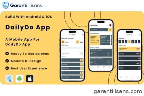 DailyDo App – Online Daily Task Manager App Flutter | Android | iOS Mobile App Template