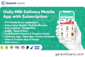 Dairy Products, Grocery, Daily Milk Delivery Mobile App with Subscription | Customer & Delivery App