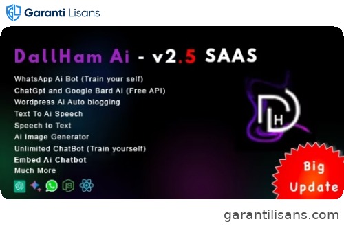 DallHam Ai – Ai WhatsApp, Chatbot, Ai Speech, Bard Ai SAAS System