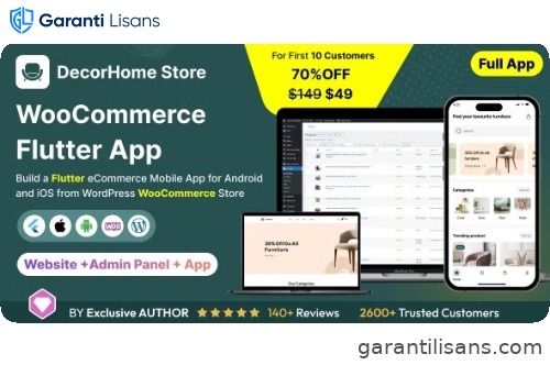 DecorHome App – Online Furniture Selling in Flutter 3.x (Android, iOS) with WooCommerce Full App