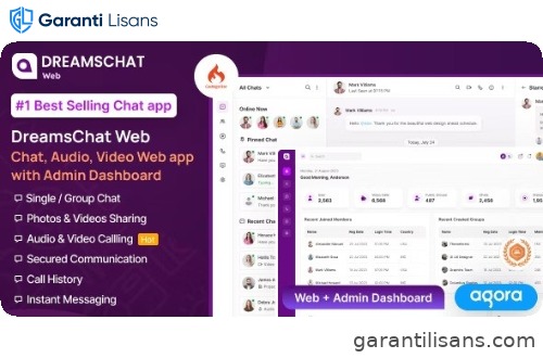 DreamsChat Web – Chat, Audio, Video Web APP with Admin Dashboard