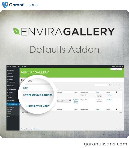 Envira Gallery – Defaults Addon