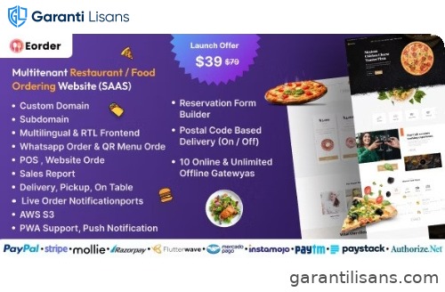 Eorder – Multitenant Restaurant / Food Ordering Website (SAAS)