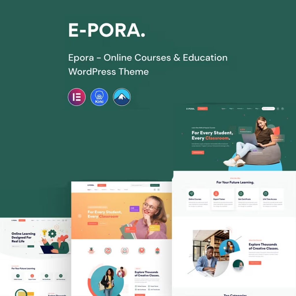 Epora – Online Courses & Education WordPress Theme