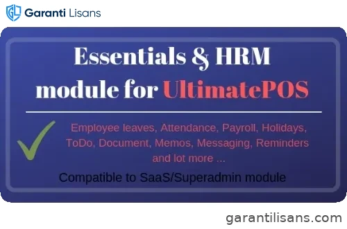 Essentials & HRM (Human resource management) Module for UltimatePOS (With SaaS compatible)