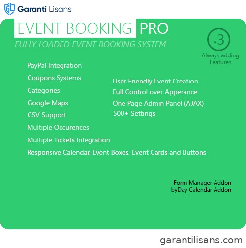 Event Booking Pro – WP Plugin [paypal or offline]